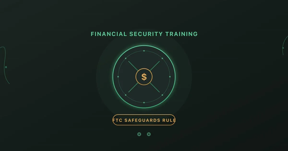 FTC Safeguards Rule training for financial security - vault wheel with dollar sign at center