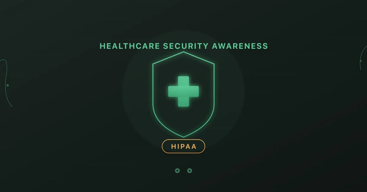 HIPAA security awareness training - healthcare shield with medical cross and HIPAA badge