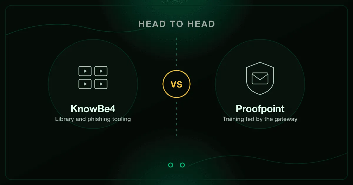 Пряме порівняння KnowBe4 і Proofpoint Security Awareness: бібліотека модулів KnowBe4 проти навчання Proofpoint на даних поштового шлюзу
