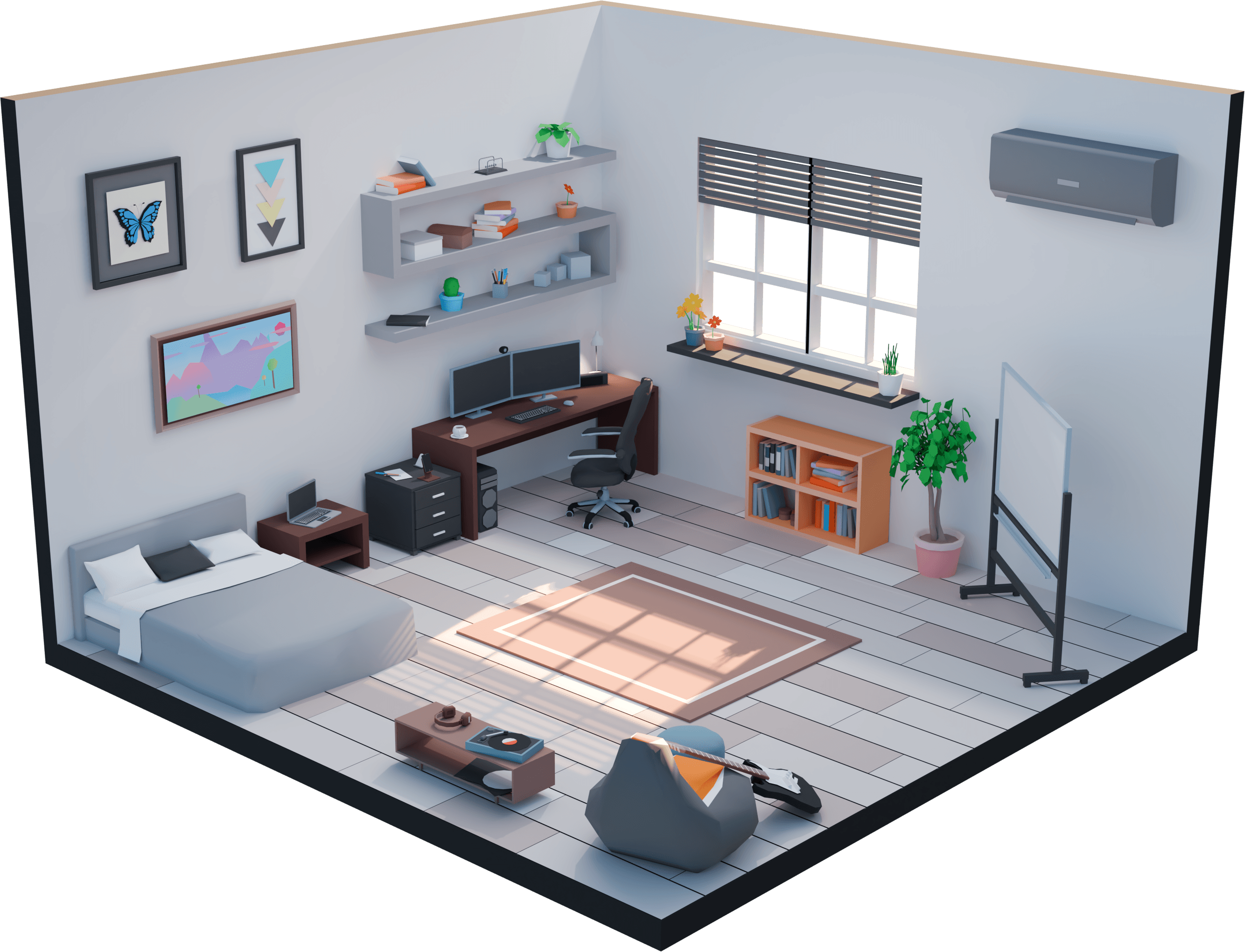 Interactive 3D scene